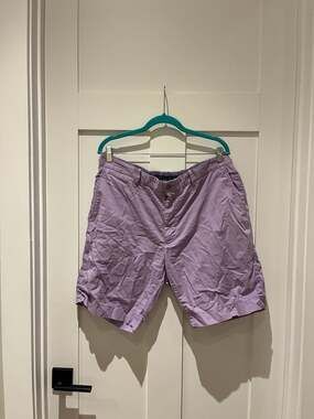 Bobby Jones Men's Lavender Cotton Stretch Flat Front Chino Shorts Size 38